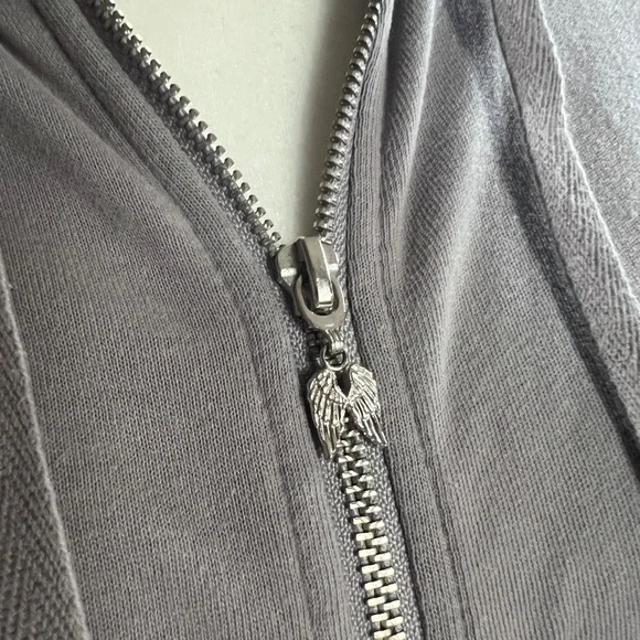 Lavender Grey Victoria's Secret Angel hoodie with sequin wings - Picture 9 of 11